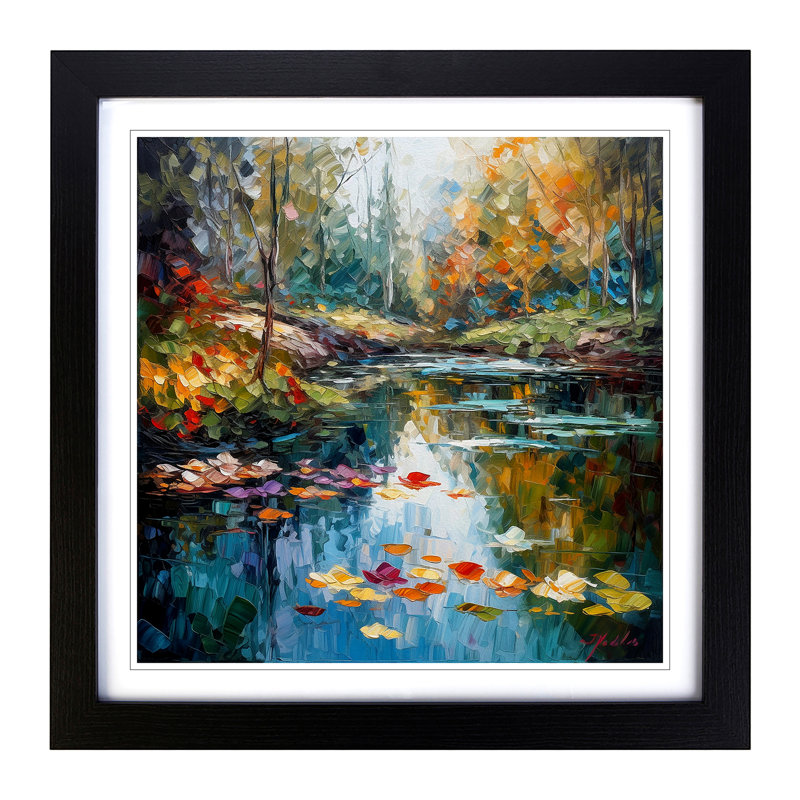 Pond Palette Knife No.2 - Framed Print, Black