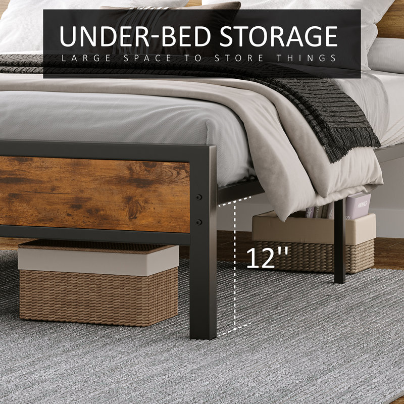 Bookcase Storage Bed, Rustic Brown, Full