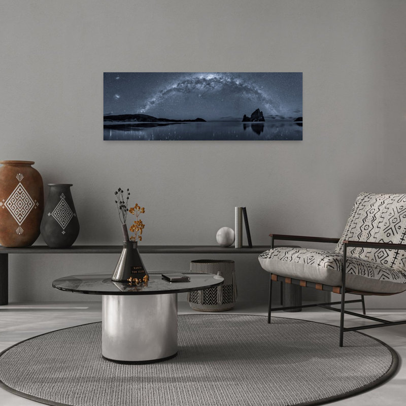 Milky Way Coastal Night by Hua Zhu - Wrapped Canvas Panoramic Print, 30.48 cm H x 91.44 cm W