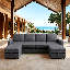 Canapé d'angle convertible en forme de U avec poufs de rangement