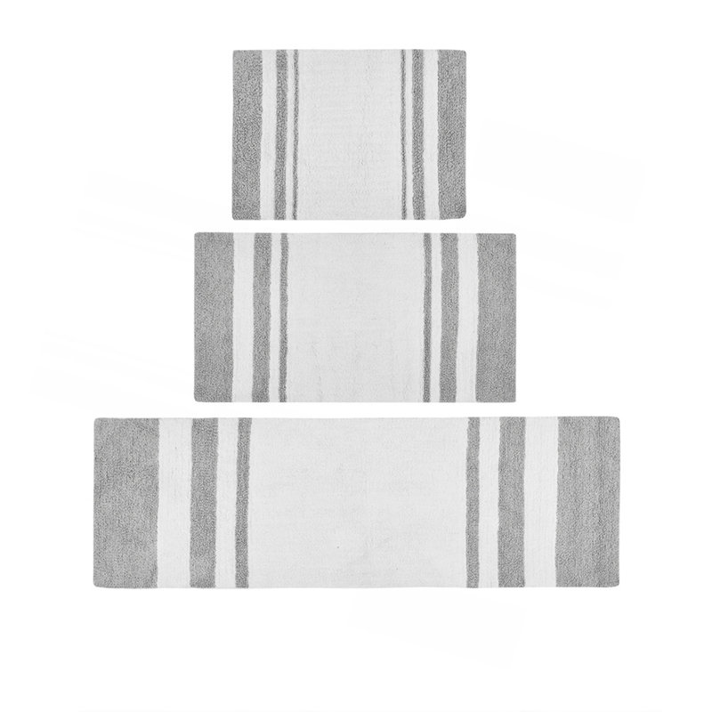 Reversible Bath Rug, Runner 2' x 6', Gray