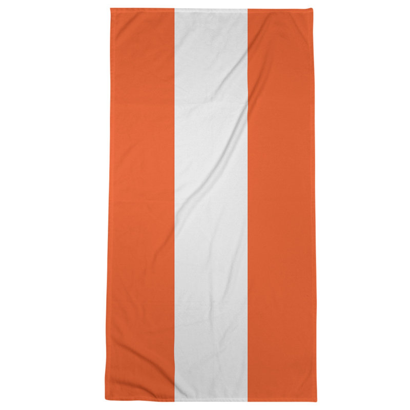 Bath Towel, Dark Orange/White