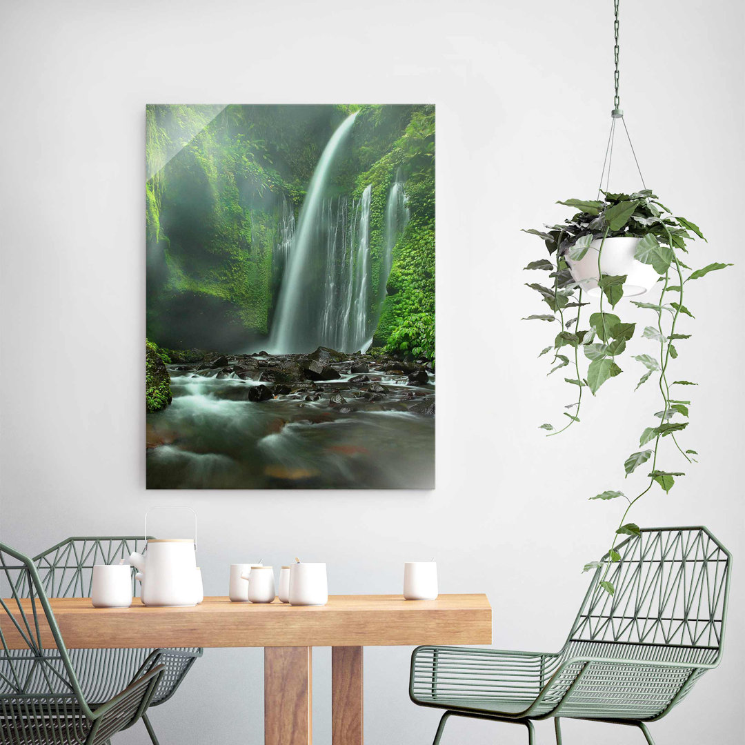 Glasbild Tropischer Wasserfall