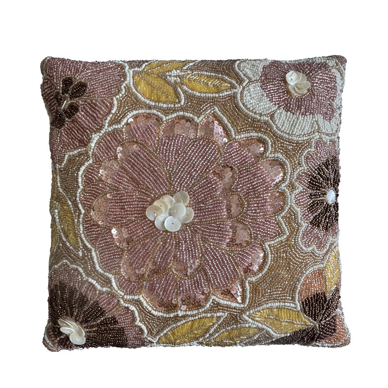 Zuri Multi Hand-Beaded Throw Pillow