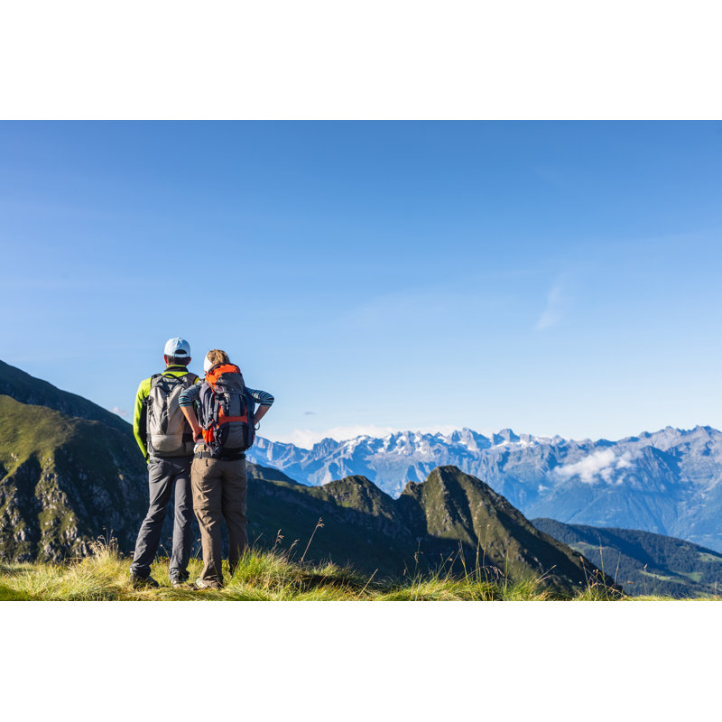 Couple Hikers by Deimagine - No Frame Print on Canvas, 20cm H x 30cm W
