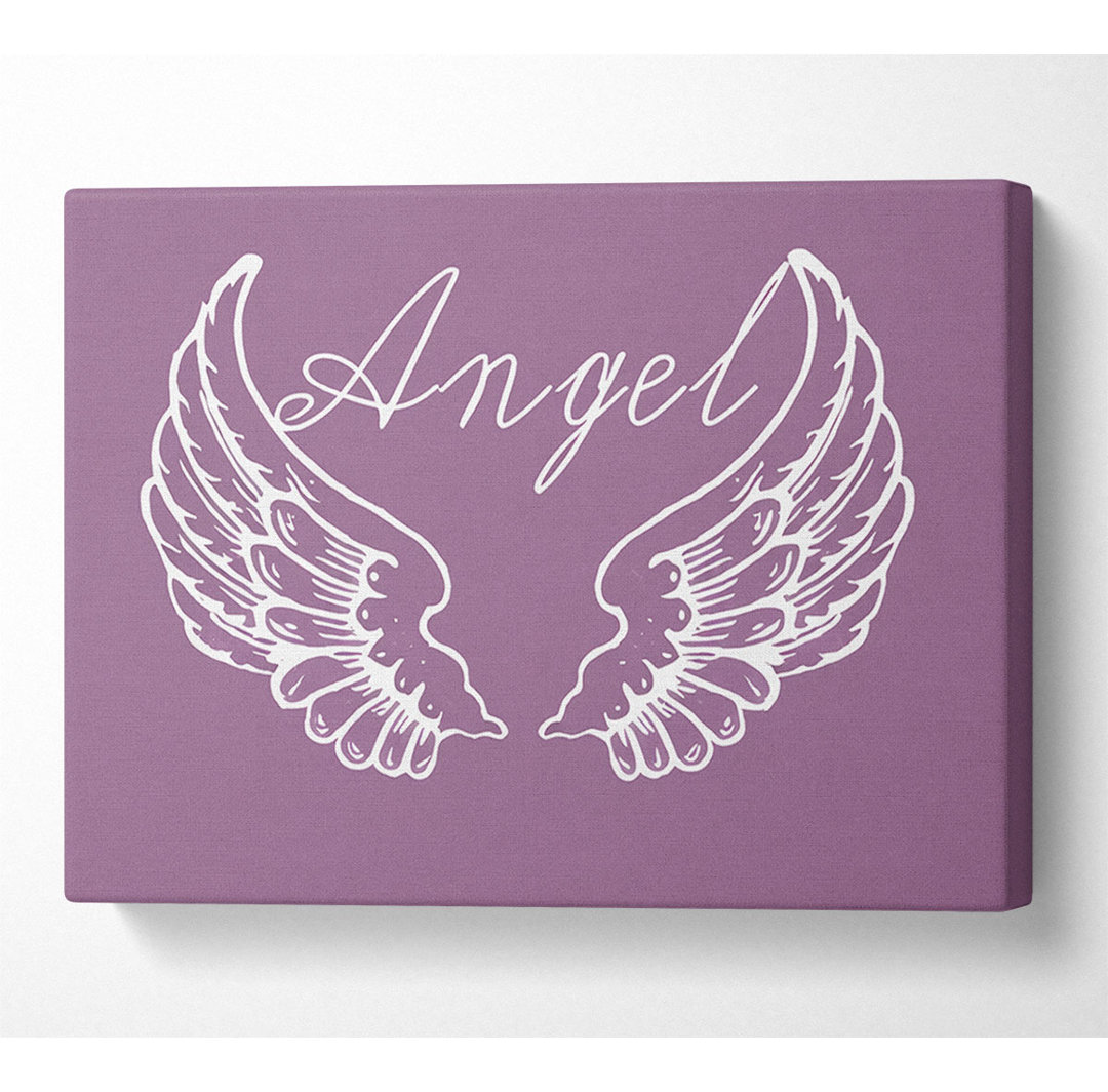 Mädchenzimmer Zitat Angel Wings 4 Dusty Pink - Wrapped Canvas Art Prints