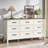 55.1" W Farmhouse 9 Drawer Dresser with Specious Tabletop,Wood Bedroom Dresser -1149035094