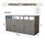 La remise à poubelle contient 3 poubelles en métal pour le rangement des ordures, acier galvanisé inoxydable, remise pour poubelle de jardin, gris