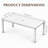 Outdoor Rectangular Slatted Metal Patio Dining Table for 8 Person, with Umbrella Hole