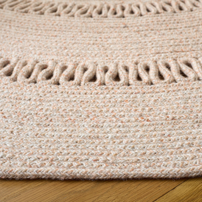 Braided Hand Woven No Pattern Indoor Rug, 6'-0" x 6'-0" Round