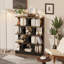 110cm Tall Display Cabinet 5-Tier Metal Frame, Shelves Modern Brown Storage