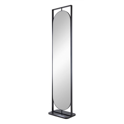 Metal Floor Mirror with Shelves