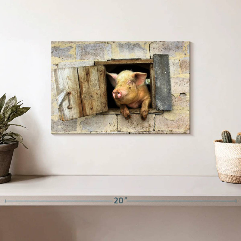 Brampt Smiling Pig, 8" H x 12" W