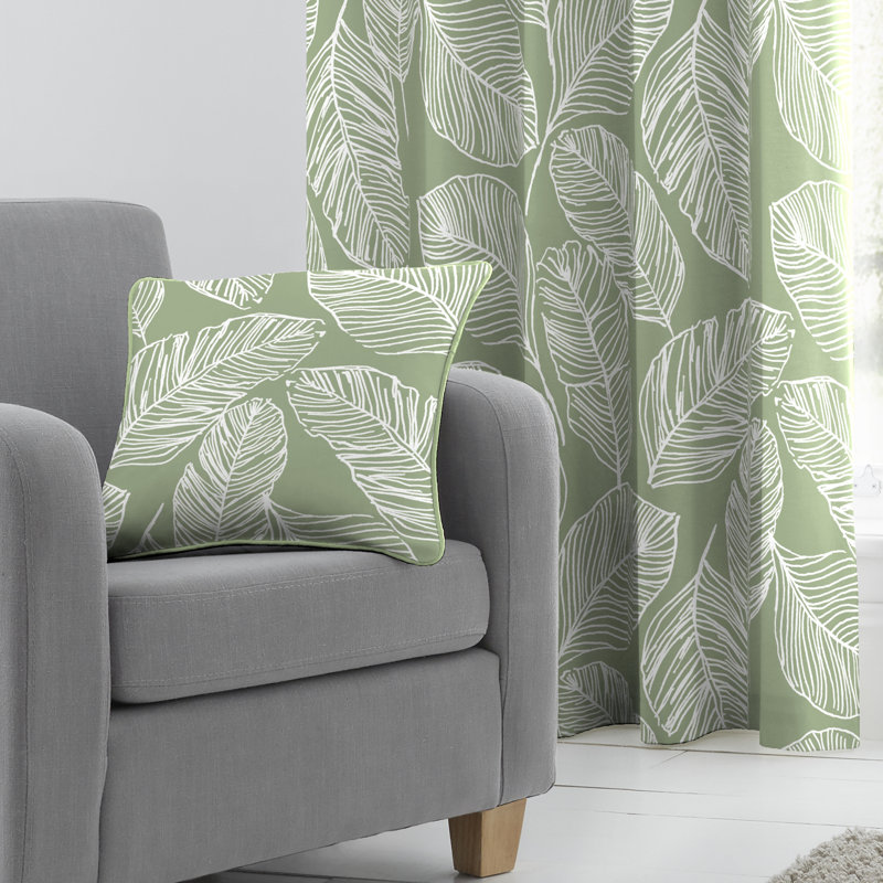 Matteo Floral Square Throw Pillow Cover, Green