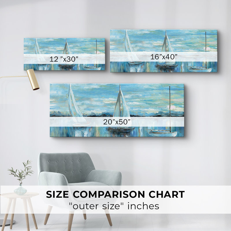 Soirée sur la baie - Toile tendue avec châssis - Prêt à accrocher, H 12 po x l 30 po