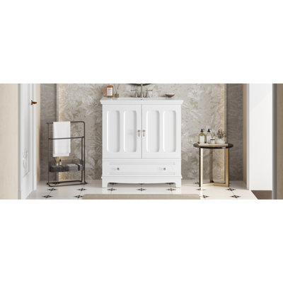 Spacious Storage Solid Wood Modern Bathroom Vanity & Sink Ideal For Elegant Homes