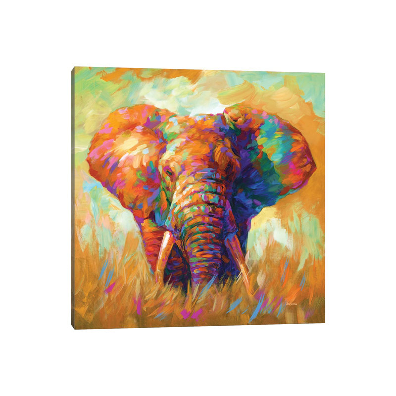 Elephant by Leon Devenice - Wrapped Canvas Print, 30.48 cm H x 30.48 cm W