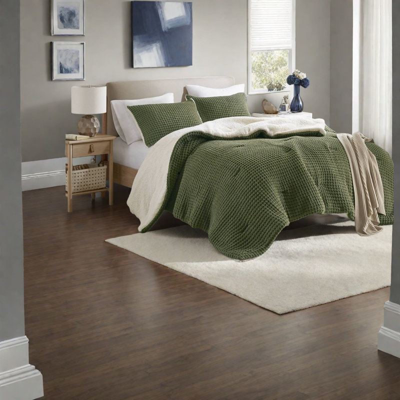 Ensemble de literie pour lit simple luxueux en chenille avec motif de tricot gaufré pour le confort de la maison