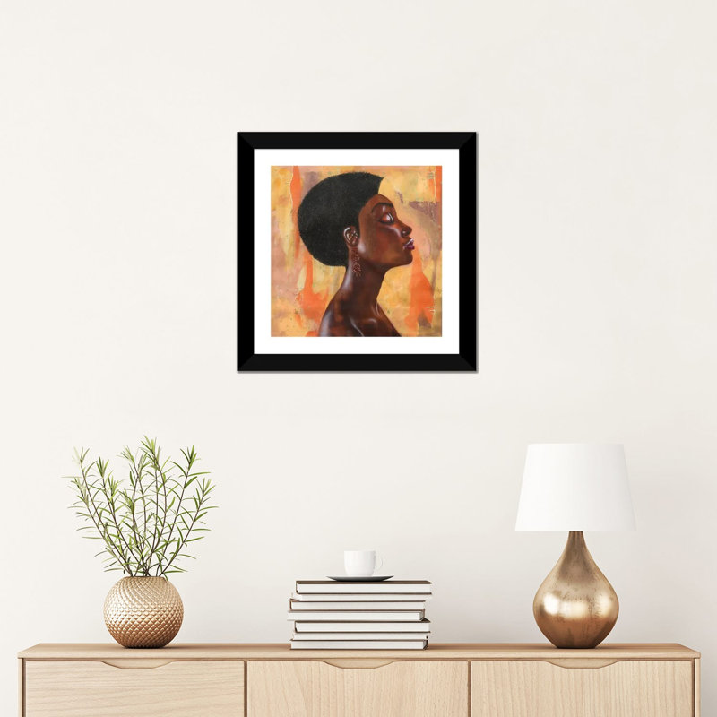 Impression « I luv My Hair » par Fred Odle, H 16 po x l 16 po x p 1 po, Papier encadré noir, Blanc