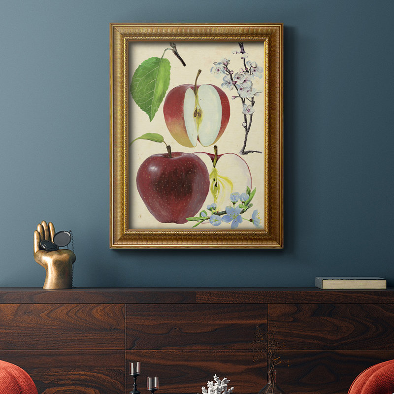 Étude de pommes et de fleurs II Étude de pommes et de fleurs II - Peinture sur toile encadrée, H 36 po x l 24 po x P 2,5 po