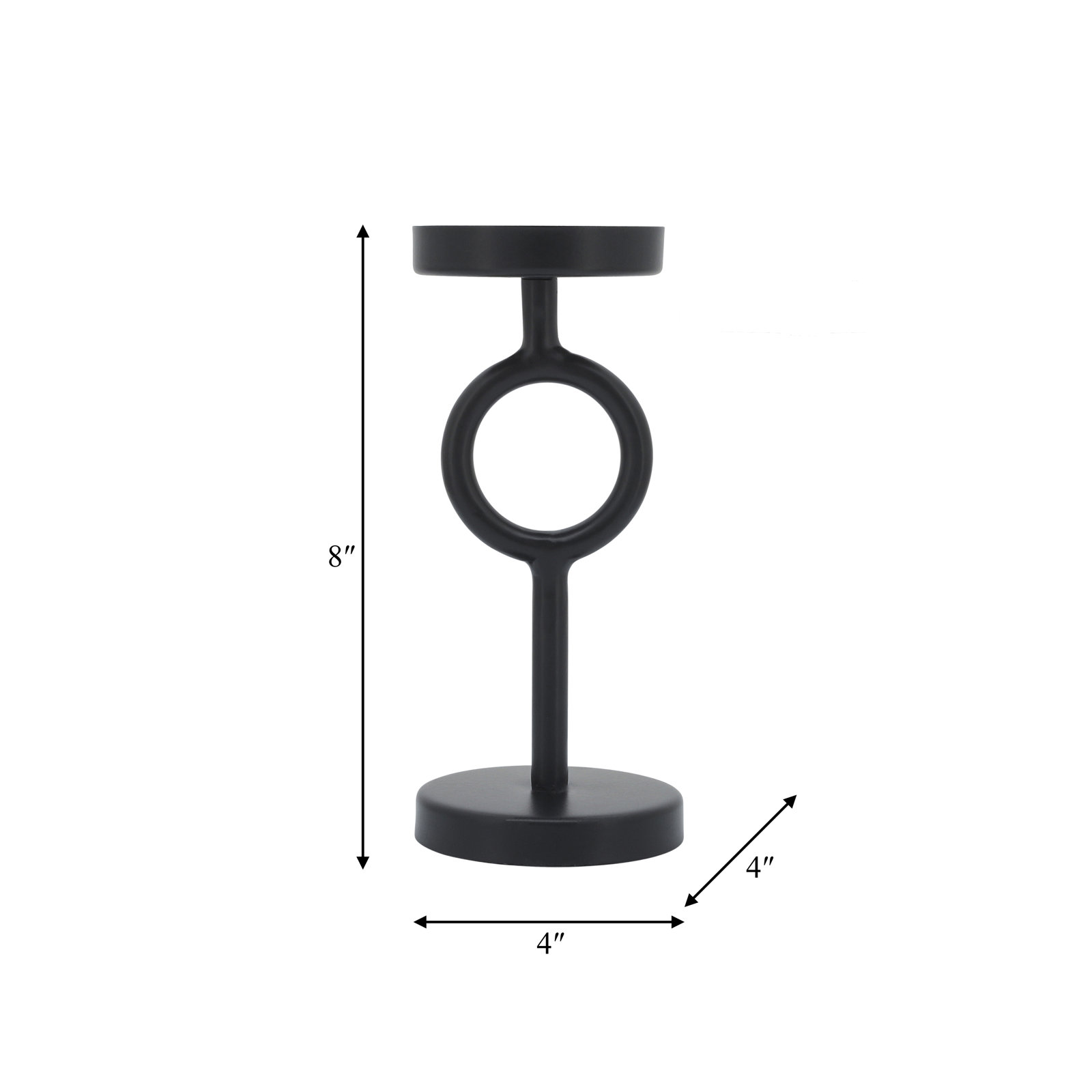 Iron Pillar Candle Holder, 8" H x 3.5" W x 3.5" D