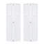 Double double 2 panneaux pliables 84 po x 48 po Porte de grange coulissante en bois de noyer blanc avec ensemble de quincaillerie-132725916-132739761-132739770