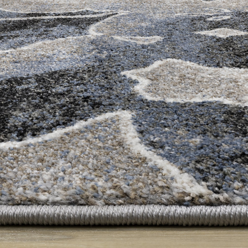 Tapis à motif botanique et tapis antidérapant Eden Frieze, Rectangle 5 pi 3 po x 7 pi 7 po
