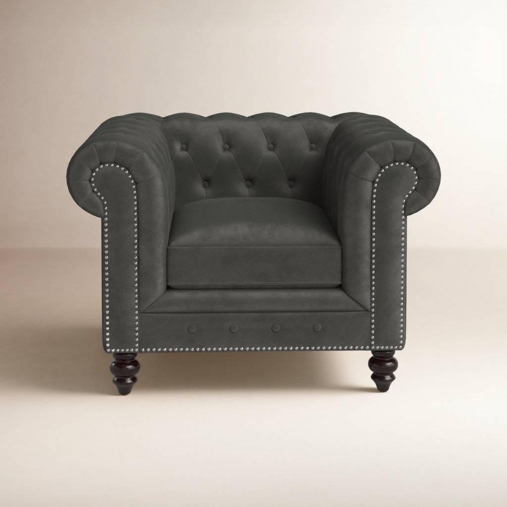 Ophelie Velvet Armchair, Smoke Grey Velvet