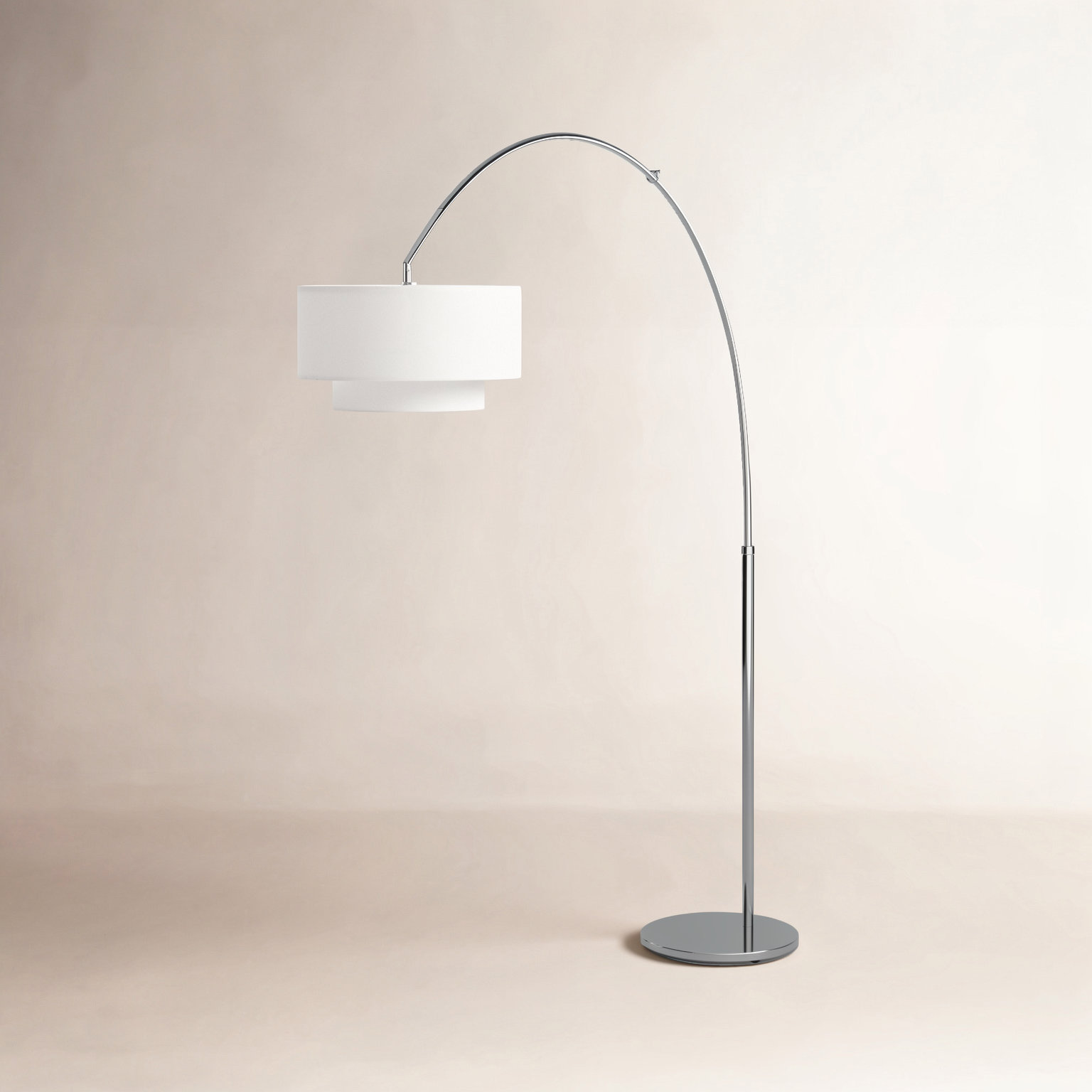 Tanyel 75'' Dimmable Floor Lamp, Polished Nickel