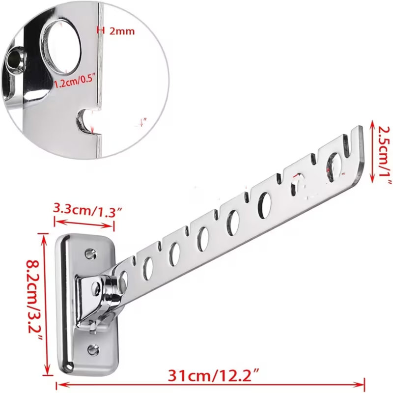 Frisina 32cm Wall Mounted Clothes Rack, Silver
