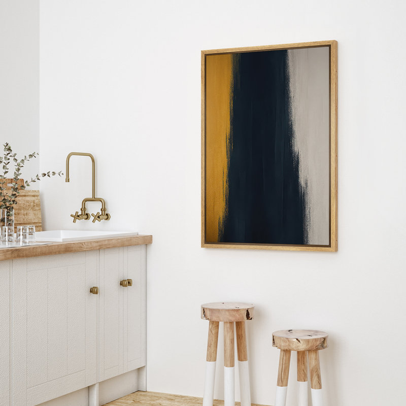 Reproduction d'art abstrait sur toile encadrée pour décoration intérieure moderne, Naturel, H 24 po x l 16 po