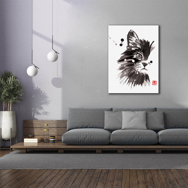 'Half Cat' by Pechane, Canvas Wall Art, 54" H x 40" W x 1.5" D