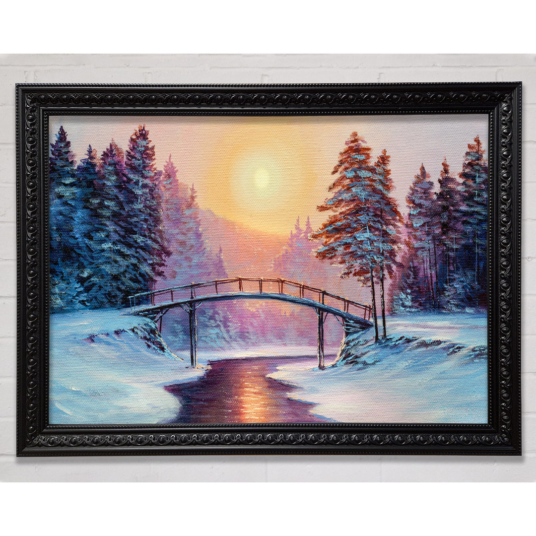 Gerahmtes Poster Bridge Across The Winter Scene