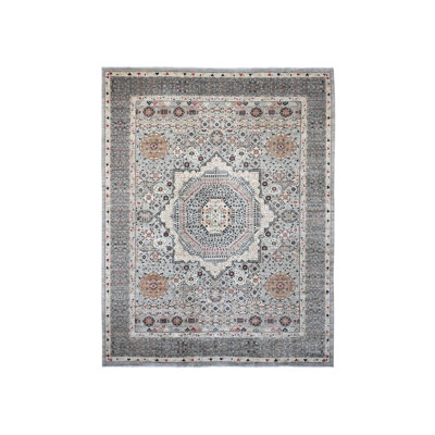 12'x15'4" Grey 14th Century Mamluk Dynasty Pattern Wool Hand Knotted Rug 549E4C1F594142E8ABA6860BE9FC4586