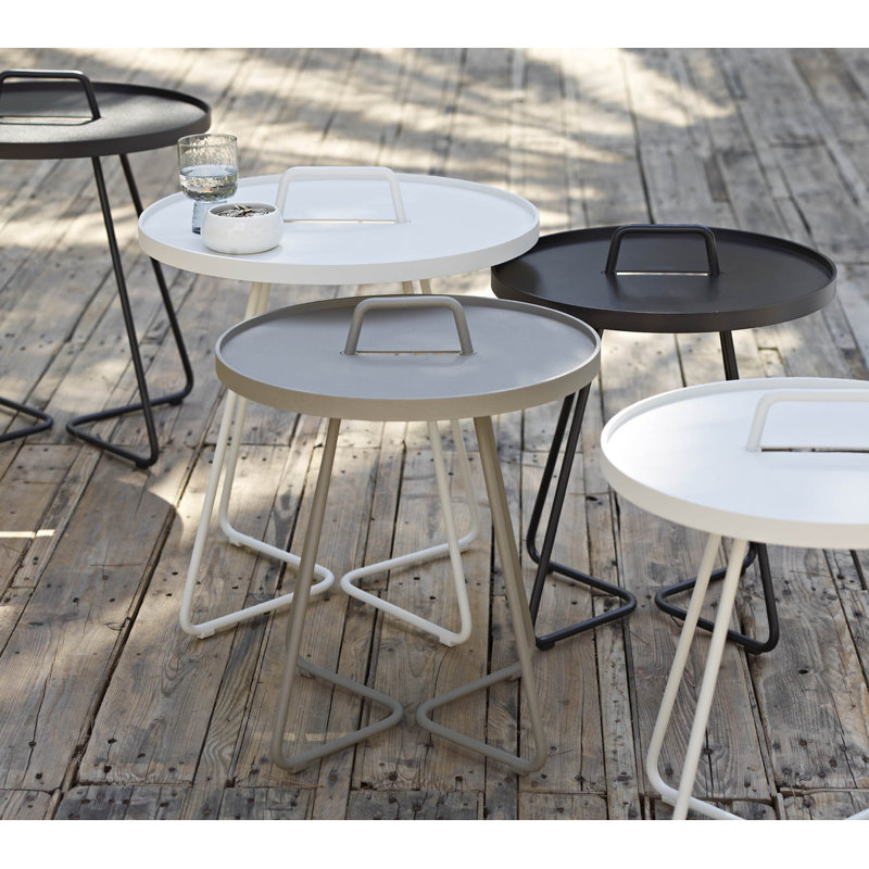 On-the-Move Outdoor Round Side Table, Black, 20.5"