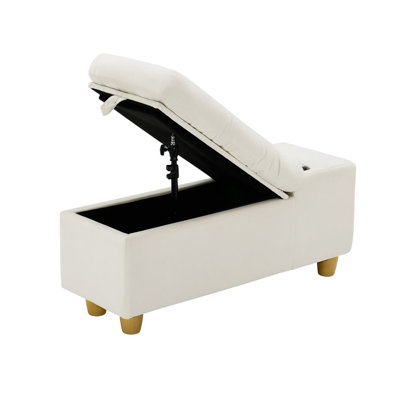Storage End Table, Beige