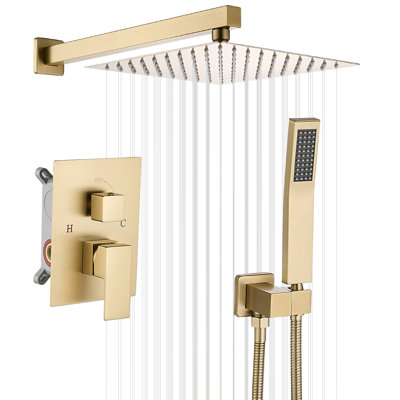 Système de douche 8000-8inch avec pomme de douche à pluie 8 pouces et douchette