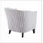 Fauteuil demi-tonneau rembourré à rayures