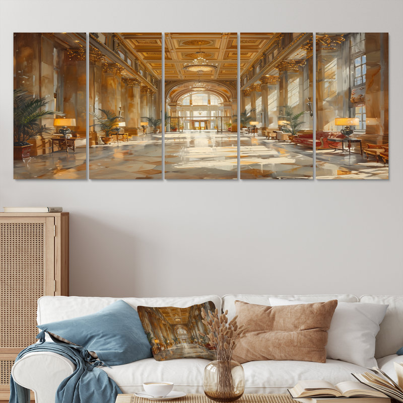 Baddeley - hôtels et loges, ensemble d'art sur toile, H 32 po x l 80 po
