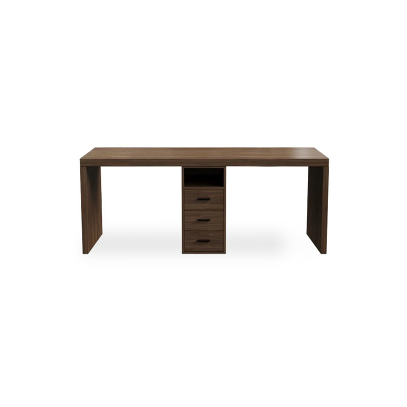 Bureau rectangulaire en bois massif noyer clair, H 29,53 po x l 55,12 po x P 23,62 po