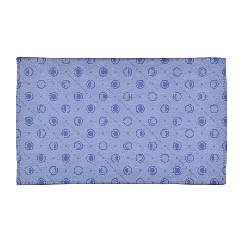Tapis bleu clair/bleu foncé moon phases, Rectangle 3 pi x 5 pi