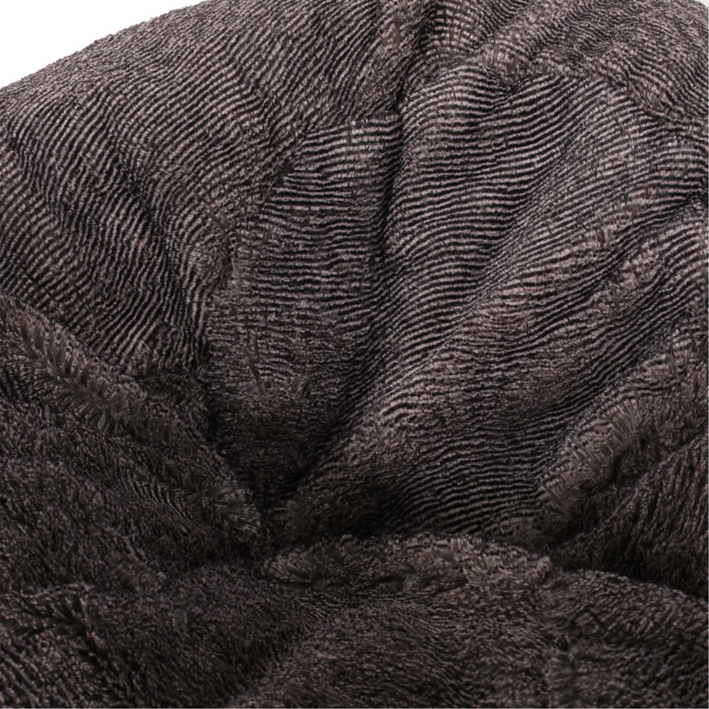 Clinger bean bag, 25" H x 34" W x 34" D, Brown/Beige Faux Fur