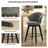 008-Wing Back Set of 2 25" Adjustable Swivel Bar Stools - Solid Wood Legs, Chenille Upholstery, Leveling Feet-132463151