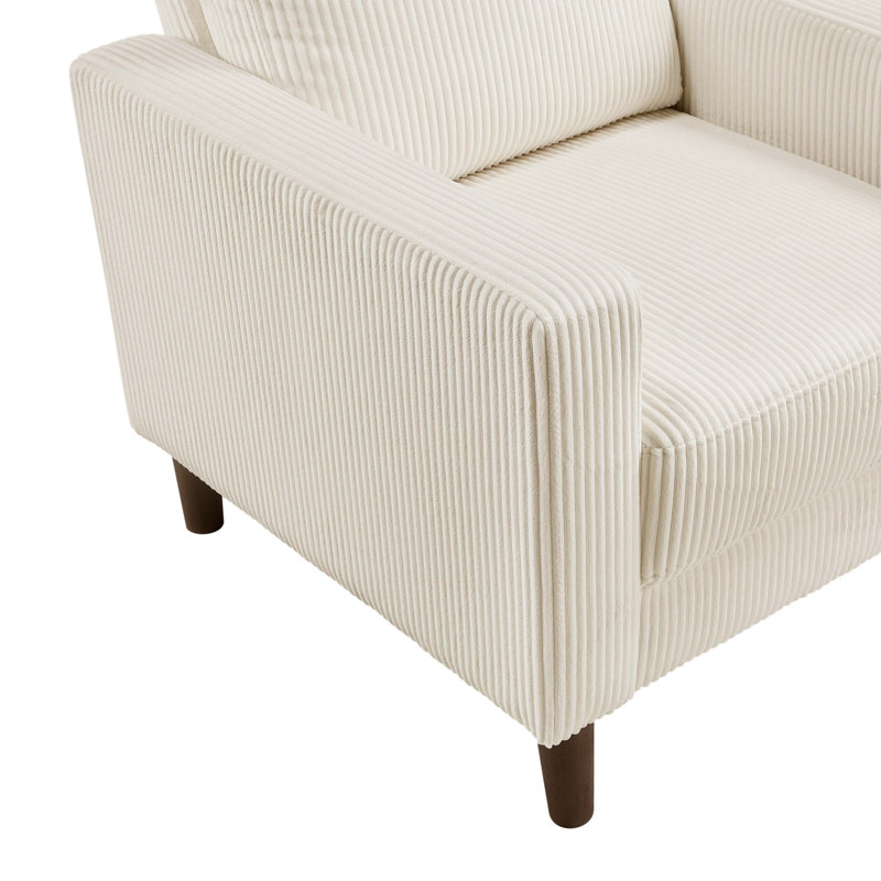 Chaise rembourrée en velours côtelé beige Modern Modern