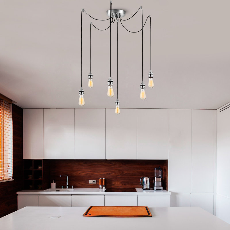 Faer 6 - Light Bulb Pendant, Chrome