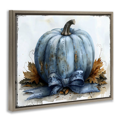 Citrouille bleue avec cadre flottant à nœuds, design Creative Studio