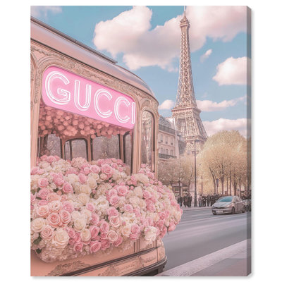 «Pink Glam in Paris», reproduction d'art sur toile par Art Remedy