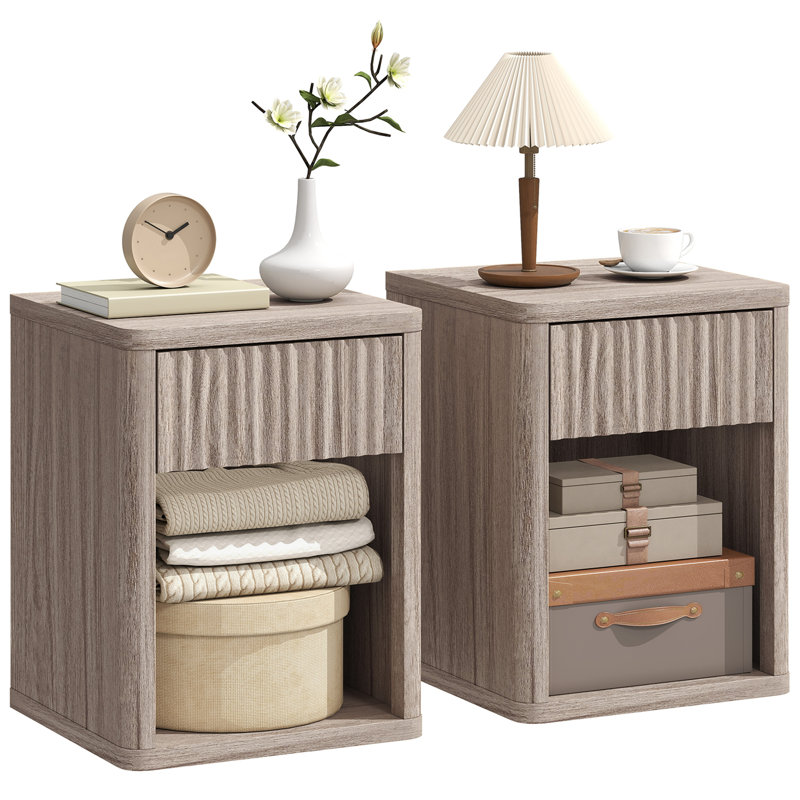 40cm W Manufactured Wood Bedside Table
