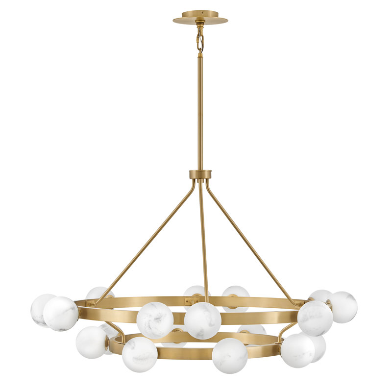 Selene 48" 18-Light Modern Two-Tier Chandelier w/ Swirled Glass