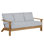 Ashland 73.12" Wide Outdoor Teak Patio Sofa with Cushions